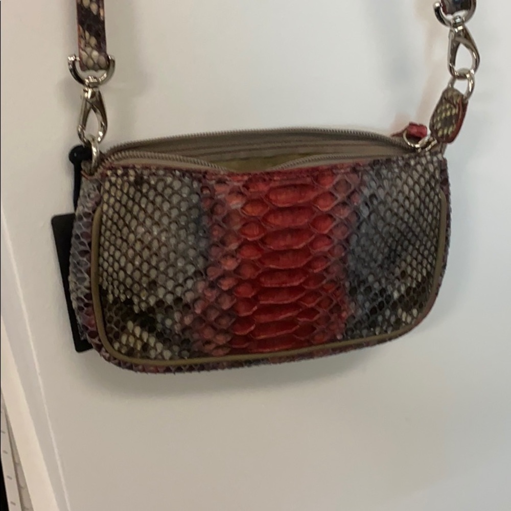 Genuine Hand painted Python Cross Body Handbag.